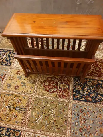 Solid Wood Magazine Rack / Side Table. Perfect Condition. AED 130 With Free Delivery!