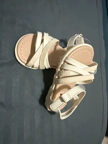 White strappy girls sandals - toddler size (never used)