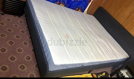 IKEA MALM Queen Size Bed + 2 Storage Drawers + Mattress