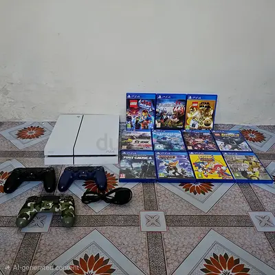 Playstation 4 With 3 Controllers And 11 Games