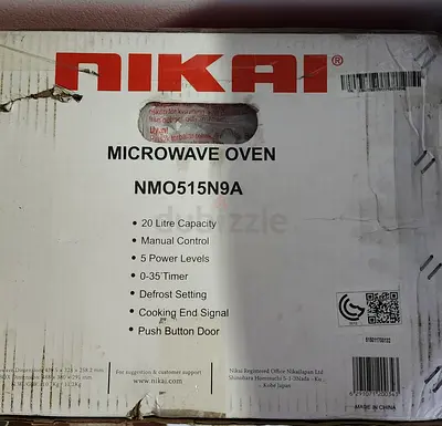 Nikai 20L Microwave Oven NMO515N9A - Manual, 5 Power Levels