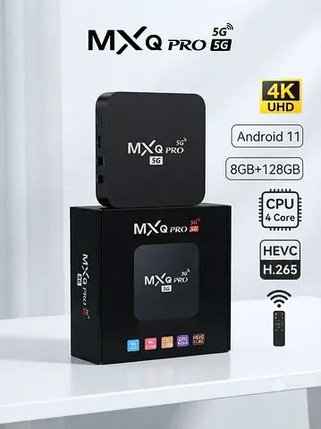 MXQ Pro 5G Android 11 TV Box — 8GB RAM, 128GB Storage, 4K UHD