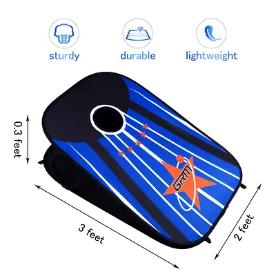 Portable Foldable Cornhole Bean Bag Toss Board Set - 3ft x 2ft