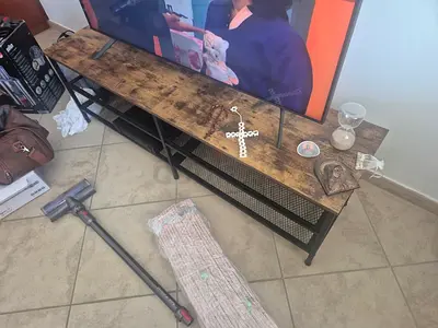 TV Stand / Media Console - Wood Top, Metal Frame