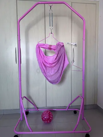 Pink Baby Spring Cradle with Stand