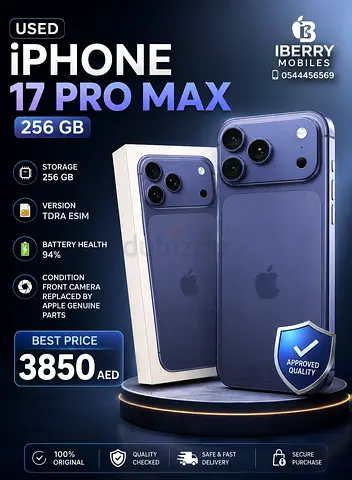 Used iPhone 17 Pro Max 256GB - Excellent Condition, 94% Battery Health