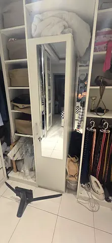 Single door wardrobe with mirror