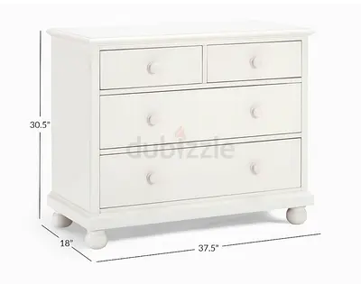 Solid Wood Dresser - 5-Drawer, 37.5 W x 30.5 H, Good Condition (Pottery Barn Kids)