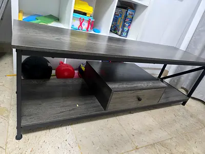 Wooden TV Bench with Drawer - Good Condition