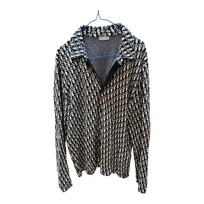 Authentic USED DIOR OBLIQUE PATTERN KNIT CARDIGAN VERYGOOD Condition XL