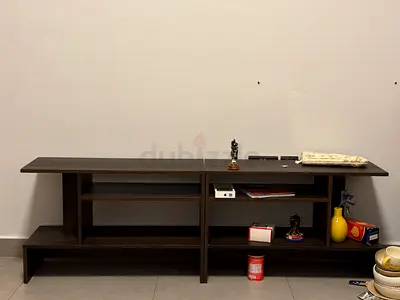 Long dark wood TV console / entertainment unit - good condition