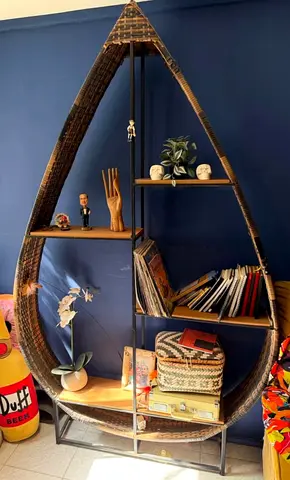 Big Rattan Shelf Unit
