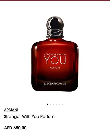 Emporio Armani Stronger With You Parfum - 20ml left used original