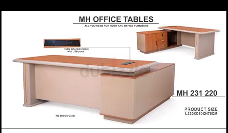 MH Office Executive Desk MH 231 220 - Large Brown L220xD80xH75cm