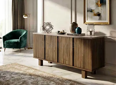 Crate and Barrel Brand New Modern Wooden Sideboard Cabinet