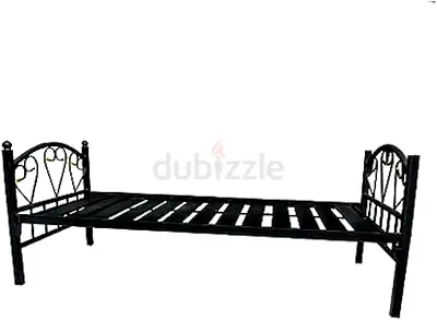 Heavy Duty Single BED Metal Steel Bed Dimension 90x190 Centimetres Black with 10 inches medicated ma