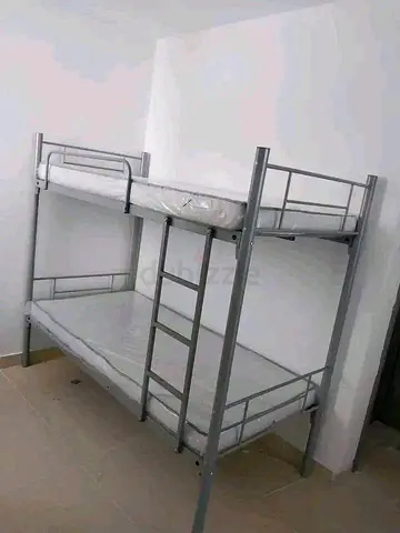 Metal Bunk Bed Frame with Mattresses - Silver, BRAND NEW