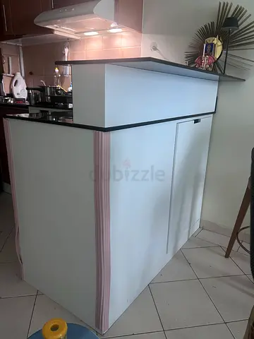 White Kitchen Counter / Island with Storage