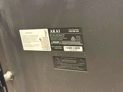 AKAI 65-inch Ultra HD Smart TV (back view) - used