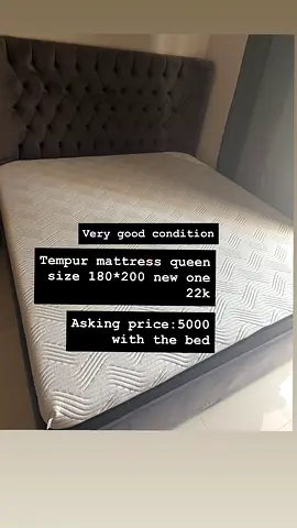 Tempur mattress queen size 180*200 new one 22k