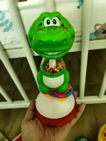 Handheld Rattle Stacking Baby Toy - Green Dinosaur