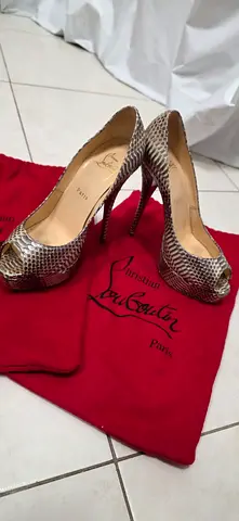 Christian Louboutin Metallic Python Very Prive Pumps
