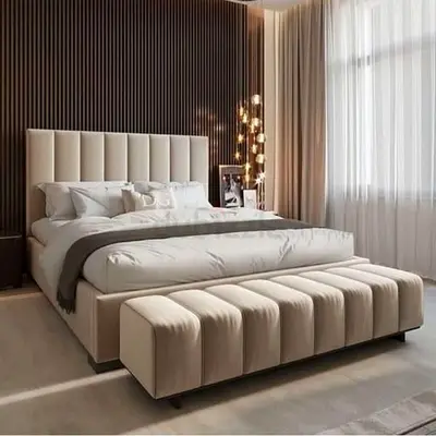 New Modern Customise king bed with padded headboard - Hydraulic Storage available on demand