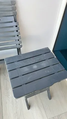 Foldable Outdoor Side Table / Stool - Grey, Good Condition