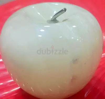 Stone decorative White apple ornament 6cm length,5cm height