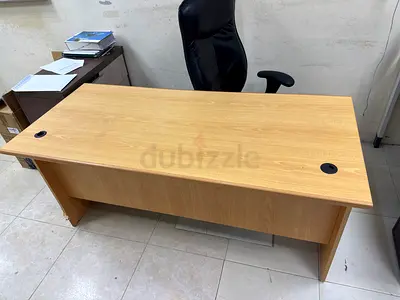 Used Wooden Office Desk with Cable Grommets - Good Condition