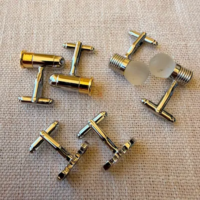 Set of 3 pairs of cufflinks - mixed styles, great condition