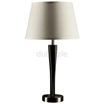 Faux Walnut and Brushed Nickel twist Table Lamp