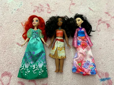 Mulan, Moana, Ariel Disney dolls