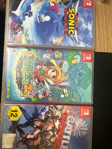 Nintendo Switch game bundle: Sonic Racing, Little Dew 2+, WWE Battlegrounds