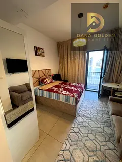 Fully furnished studio apartment for monthly rent with internet, gym, parking and swimming pool in M
