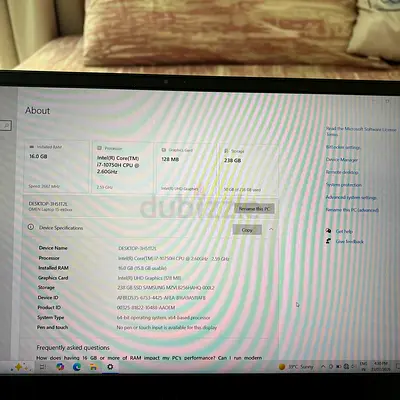 HP Omen I7-10th 16 GB RAM