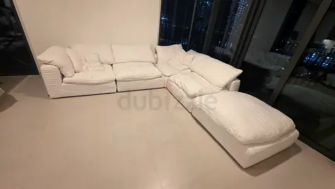 Marina home lucious cloud feather 🪶 filled modular sofa with footstool