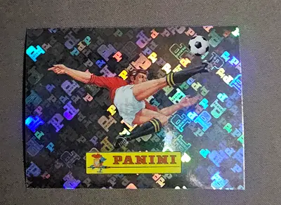 Panini Holographic Football Trading Card Sticker — Vintage Collectible