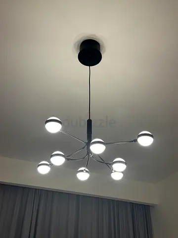 Modern 8-Arm LED Ceiling Chandelier - Brushed Metal Finish