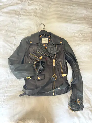 MOSCHINO black leather jacket