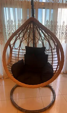 Rattan Hanging Egg Chair with Stand - Excellent Condition