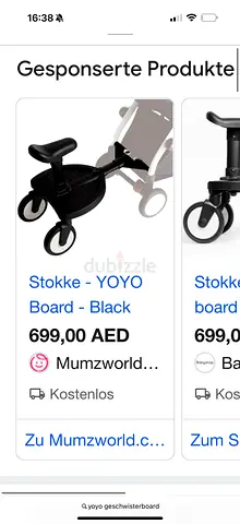 Stokke YOYO Stroller Ride-On Board / Sibling Board - Black
