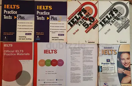 IELTS practice books and official materials (multiple titles)