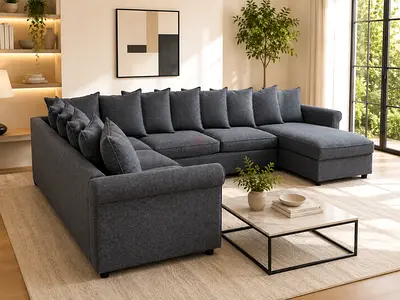 Spacious L-Shape Sofa Bed Set
Large Seating Area • Comfortable Sleeping Area • Built-In Storage