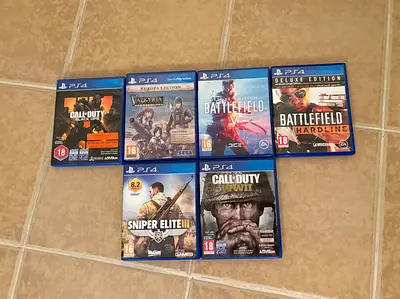 6 PS4 Games Bundle — Call of Duty, Battlefield, Sniper Elite III - GOOD BUNDLE