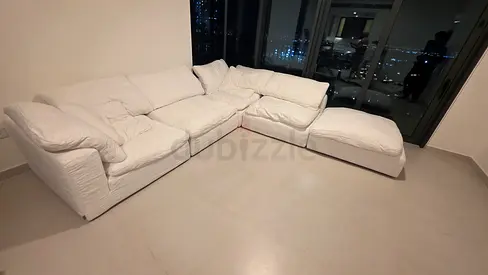 Marina home lucious cloud feather 🪶 filled modular sofa with footstool