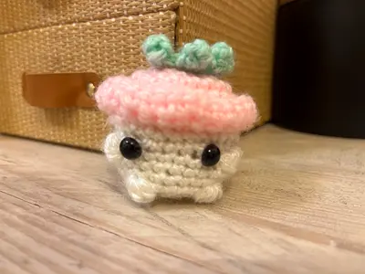 cute little crochet strawberry mushroom for sale