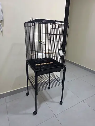 Bird cage with stand — perfect condition,