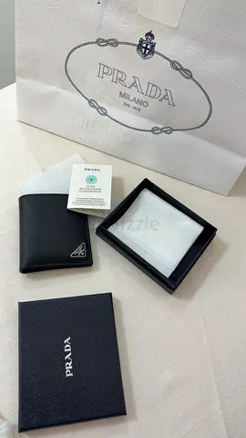 Genuine Prada Saffiano Leather Bifold Wallet with Box and Bag