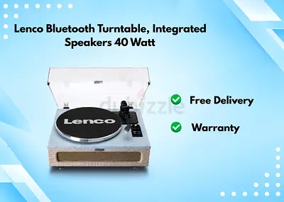 Lenco Bluetooth Turntable, Integrated Speakers 40 Watt